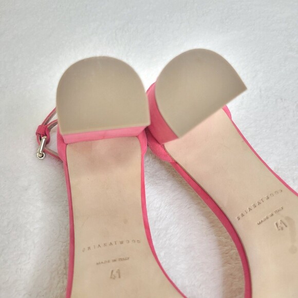 BRIAN ATWOOD Margo Sandal Pink Suede Block Heel sandals ankle strap Women's 41 - Picture 7 of 11
